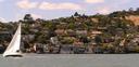 Sailing by the Bay front homes at Tiburon.